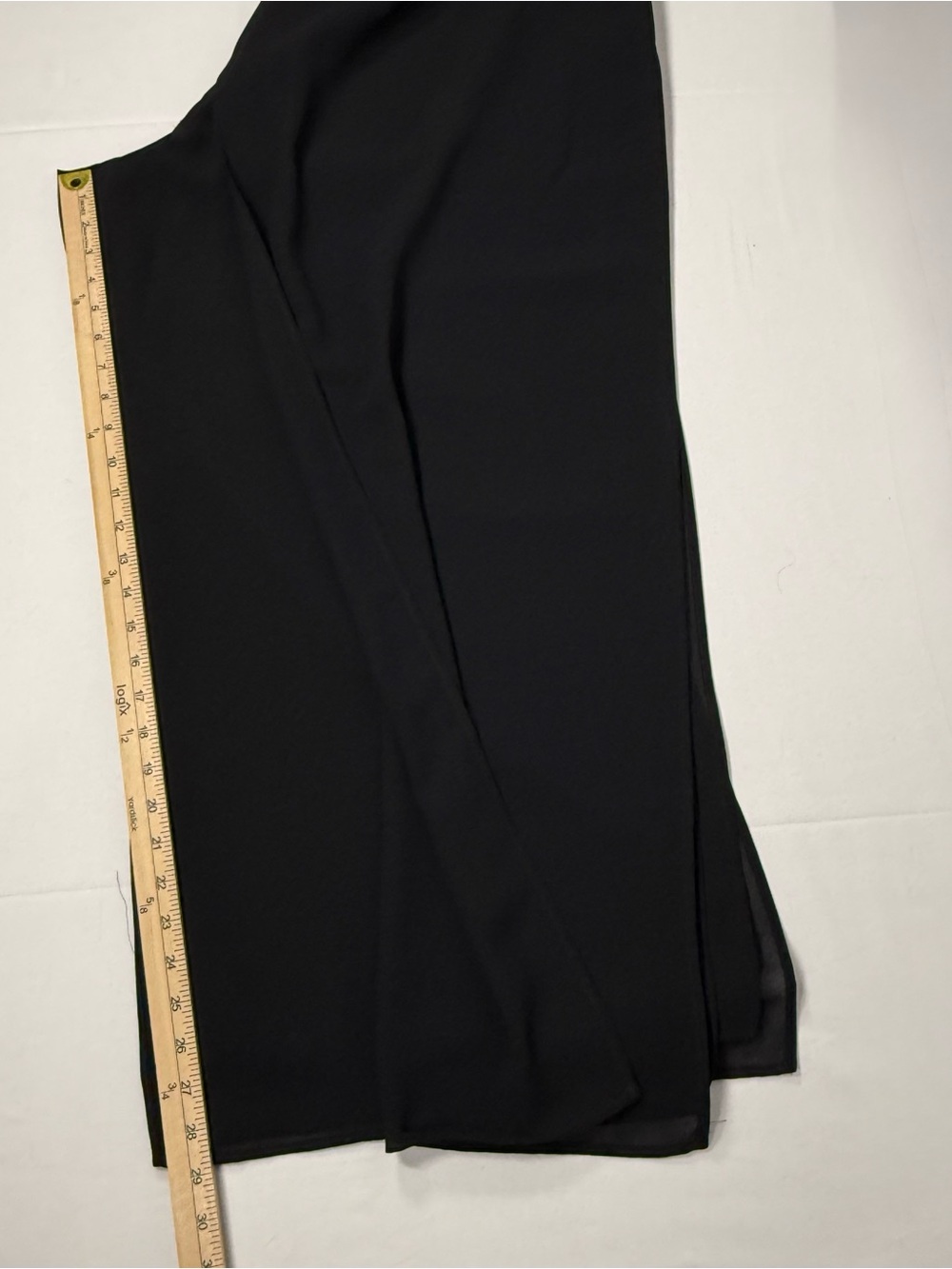 Vintage J.R. Nites Woman Black Polyester Chiffon Overlay Wide Leg Dress Pants 24 - Picture 7 of 9